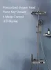 Bathroom Shower Sets Grey Piano Key Shower Set Bathroom High Pressure Rainfall Brass Shower System Digital Bathtub Faucet Full Kit Temperature Shower G230525