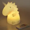 Nachtlicht Led Silikon Fernbedienung Absatz Tier Lampe Aufladen Einhorn Bunte Silikon Farbe Geschenk