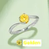 Platinumpläteringsringar Designer smycken Solitaire Luxury Ring Pink Blue Golden Moissanite Ring La Pierre de Mosan Valentine's Day Gift Luxury Förlovningsring M29B