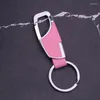 Keychains högkvalitativa läder Key Chains Men's Business Metal Ring Nyckelhållare Midja Hängande biltillbehör GENTA FÖR KVINNOR A0940
