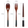 Utensílios de jantar para lancheira bento de madeira pequena lanchonete infantil lanche para crianças para crianças contêiner wood tableware