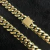 Ensemble de bracelets à maillons cubains Miami pour hommes, ensemble de chaînes en acier inoxydable plaqué or 8MM
