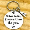 Keychains Boyfriend Gift Drive veilig Ik vind je meer dan je Keychian voor grappige Valentijnsdag bestuurder Car Keyring