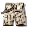Men's Pants Mens Solid Color Simple Cotton Fashion Stitching Shorts Overall Loose Thin Multi Bag Cropped Breeches