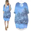 Sukienki swobodne Jumeast Women 3D Batwing Kieszonkowa sukienka Kieszczyka słynna słynna sceneria budynku pullover letnia spódnica Nightdress