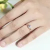 Bagues de grappe Style Art déco 18K or rose 1ct 6.5mm D couleur Moissanite diamant bague de fiançailles pour les femmes mariage