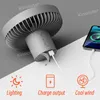 Nouveau 10000mAh 4000mAh Ventilateur de camping Rechargeable Bureau Portable Circulateur Ventilateur électrique de plafond sans fil avec batterie externe Éclairage LED