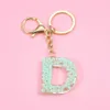 Keychains Cute Gold Green Gradient Colorful Resin Letter A-z Women's Handbag Backpack Pendant Fashion Car Jewelry Keychain G230525