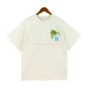 Designermode Kleidung T-Shirts T-Shirt American Rhude Coconut Tree Letter Print Lässiges Paar Nischendesign Lose Rundhals Kurzarm T-Shirt Unisex Baumwolle Stree