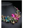 Anhänger Halsketten Luxus Floral Gläser Hals Für Frauen Schöne Blume Rinestones Braut Ohrringe Mode Hochzeit Schmuck Set