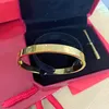 TOP HighQuality 6mm Bracciale rigido in oro rosa Bracciali in acciaio inossidabile Famosi designer di lusso Gioielli di marca da donna Coppia SCREW LOVE 4Diamonds all'ingrosso