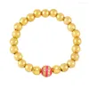 Charmarmband flola lyxig stor pärlor för kvinnor emalj färgglada runda kul elastiska uttalanden guldpläterade smycken brth88