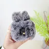 3D konijn oortelefoon harde pc -cases voor AirPods Pro 2 Pro2 Pro Airpod 3 1 2 2Gen Air Pods 3gen Fluffy Protector Dier Mooie haarbont Luipaard Echte warme winterhuid