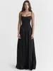 New 2023 Summer Long Dress For Women Vacation Outfits Clothes Elegant And Chic Satin Back Lace Up Party Maxi Dress