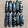 Loose Gemstones 10pcs/lot Natural Silk Agate Dzi 40-50mm Blue Wonderful Pattern Beads Jewelry Rare Breeds Ethnography Handiwork Diy