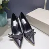 С коробкой Лондонские высокие каблуки женщины Romy 70 Nappa кожаные баусы сандалии черная жемчужина роскошные свадебные одежды обувь