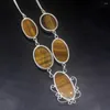 Chains Hermosa Jewelry Fantasy Charm Gold Tigers Eye Unique Silver Color Chain Necklace For Women Ladies Gift 20234974