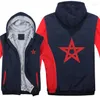 Men's Hoodies Morocco Pullover Cool Winter Men Fleece Zipper Thicken Clothing Flag Sweatshirt