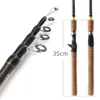 Boat Fishing Rods Promotion 1.8m 2.1m 2.4m 2.7m Spinning Fishing Rod M power Hard Telescopic Carbon Fiber Travel pole wooden handle 230525