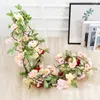 Dekorativa blommor 1,85 m Artificial Cherry Blossom Garland Fake Silk Flower Rattan Hanging Vine Sakura Ivy Party Wedding Christmas Arch Home