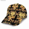 Top Caps Yaz Erkekler Beyzbol Kapakları Kadınlar İçin Şapkalar Leydi Ayarlanabilir Lüks Avrupa Altın Retro Çiçek Özelleştir T230526