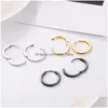 Hoop Huggie Trendy Round Small Earrings 8mm16mm 316L rostfritt stål Guld Sie Rose Black Simple Party for Women Drop Delivery Jewel DHZCF