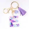 Keychains A-Z Men's Acrylic Flash Resin Letter Couple Key Ring Pocket Charm Accessories G230525