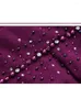 Casual Dresses Runway Fashion 2023 Winter Woollen Dress Women Beading Crystal Luxury Elegant Ladies Party Midi Purple