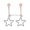 Dangle Chandelier Fashion Korean Geometric Star Earrings Simple Mti Layer Gold Color Drop Irregar Crystal Earring For Women Jewelr Dhofr