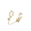 Pierścienie klastra punkowe motyl regulowany palec łańcuchowy 2023 Modna moda Złota Kolor Crystal Anillo Romantyczna biżuteria dla kobiet
