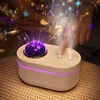 Ätherische Öle Diffusoren Bunte Romantische Projektionslampe Luftbefeuchter USB-Aufladung Doppeldüse Ultraschall Kühle Aromatherapie Wasser Ätherisches Öl Diffu 230525