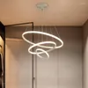 Hanglampen moderne eenvoudige led woonkamer lamp gouden luxe ringbar creatieve studie slaapkamer lichten Noordse restaurant kroonluchter