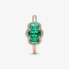 Luxe Rose Or Vintage Anneaux pour Pandora Trois Bague En Pierre Ensemble De Bijoux De Fête De Mariage Pour Femmes Filles Vert Cristal Diamant bague de créateur avec Boîte D'origine