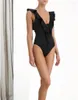 Costume da bagno da donna Leopard Print 2023 Summer Style Costume da bagno intero Bikini volante sexy scava fuori