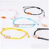 Charm Bracelets Arrival Wax Thread Woven Chrysanthemum Flower Shape For Women Colorf Simple Holiday Summer Jewelry Drop Delivery Dhrsi