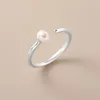 Cluster Rings Cute Real 925 Sterling Silver For Women Fine Jewelry Sweet Freshwater Pearl Woman's Ring Accessories Gifts