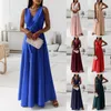 Robes décontractées femmes été grande taille sans manches taille haute longue robe Boho soirée femme vacances lâche plage