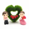 Fleurs décoratives en peluche coeur Mini artificielle Miniature fée jardin maison mariage décoration artisanat Micro aménagement paysager décor bricolage cadeau