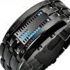 Wristwatches Led Displayer Luminous Sports Watches Deluxe Luxury Electronic Men Women Stainless Steel Blue Binary