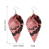 Charm Fashion Design Pu Leather Dangle Earrings For Women Snake Skin Pattern Light Weight Leaf Hook Jewelry Gifts Drop Delivery Dhjwq