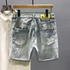 Shorts pour hommes Street wear rétro denim hommes 2023 été nouvelle mode peinture en aérosol personnalité hip-hop bermuda hommes P230525