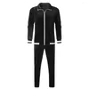 Tracksuits Tracksuits Gold Velvet Heren Casual Set Spring herfst Male Sportpak 2 -stuk Hip Hop Streetwear Fashion Sportswear