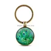 Key Rings Design Crystal Keychain Unique Art Peacock Wiggling Feather Holder Handmade Animal Pattern Keyring For Women Girls Persona Dhb1O