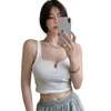 Damen Tanks Camis Daxin Sommer Koreanischer Stil Einfache Retro Einfarbig Sexy Kleines V-Ausschnitt Design Ärmelloses Ultradünnes Tank Top P230526