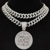 Hommes Femmes Hip Hop Numéro 69 Pendentif Collier avec 13mm Cristal Chaîne Cubaine Glacé Bling HipHop Colliers De Mode Charme Bijoux