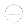 Collane con ciondolo Colorf Rice Beads Collana Bohemia Summer Beach Seashell Choker per le donne Drop Delivery Jewelry Pendenti Dhpit