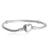 Charm Bracelets 1Pcs Drop Factory Heart Sier Plated Snake Chain Fit For Pandora Bangle Bracelet Women Children Birthday Gift Deliver Dhyr7