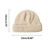 Gorro Feanie/caveira Caps de inverno chapéu de malha de inverno Manguarda curta Campa de melão Mulheres aquecidas de caveira de lã de caveira de alongamento de alongamento