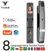 Smart Lock 3D Reconhecimento facial biométrico Porta de impressão digital Bloqueio Smart Lock Tuya App Remote Desbloqueio sem chave trava eletrônica bloqueio G230525