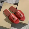 Loro Pianaa Autruche Mules glisses Charms Pantres d'été Sandales Red Red Généreau Open Toe Flats Talons Womens Luxury Designers Fashion Bottoms décontracté